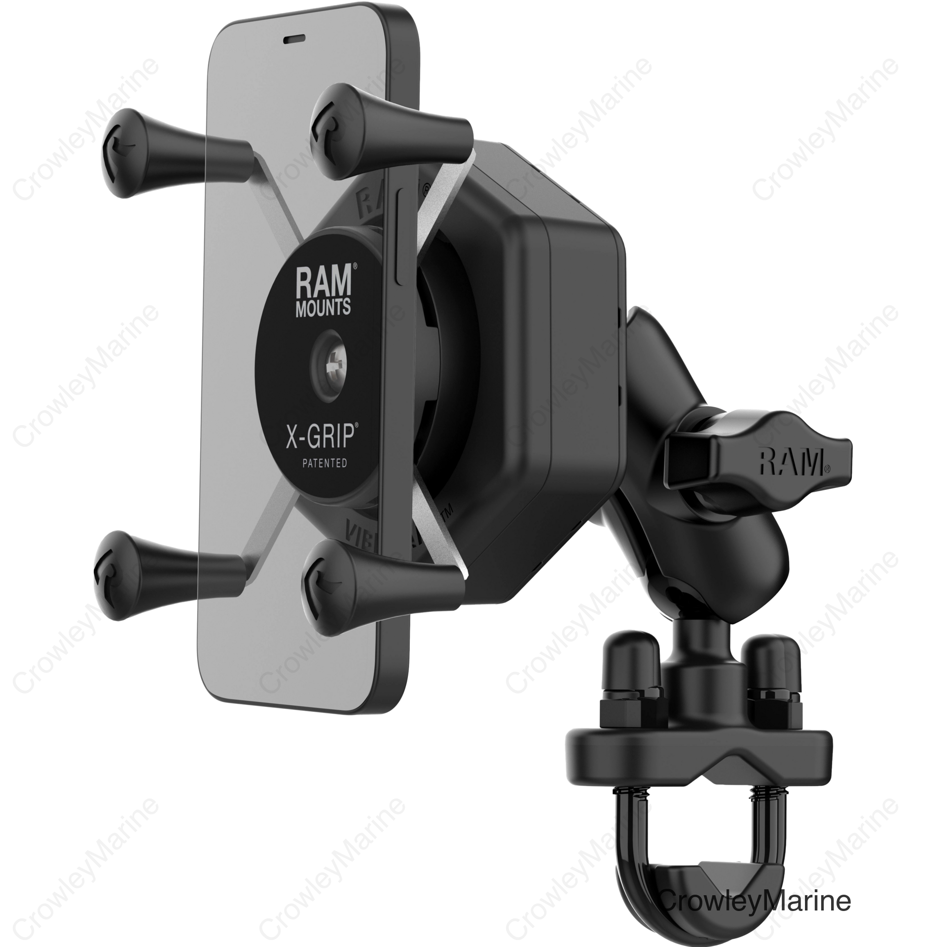 X-GRIP VIBE-SAFE PHONE MOUNT WITH U-BOLT BASE MEDIUM