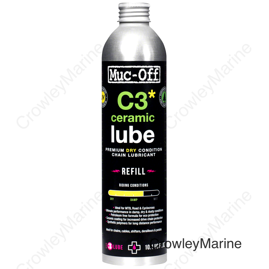 Muc-Off C3 Dry Ceramic Bike Chain Lube - 300ml Aluminum Refill Bottle