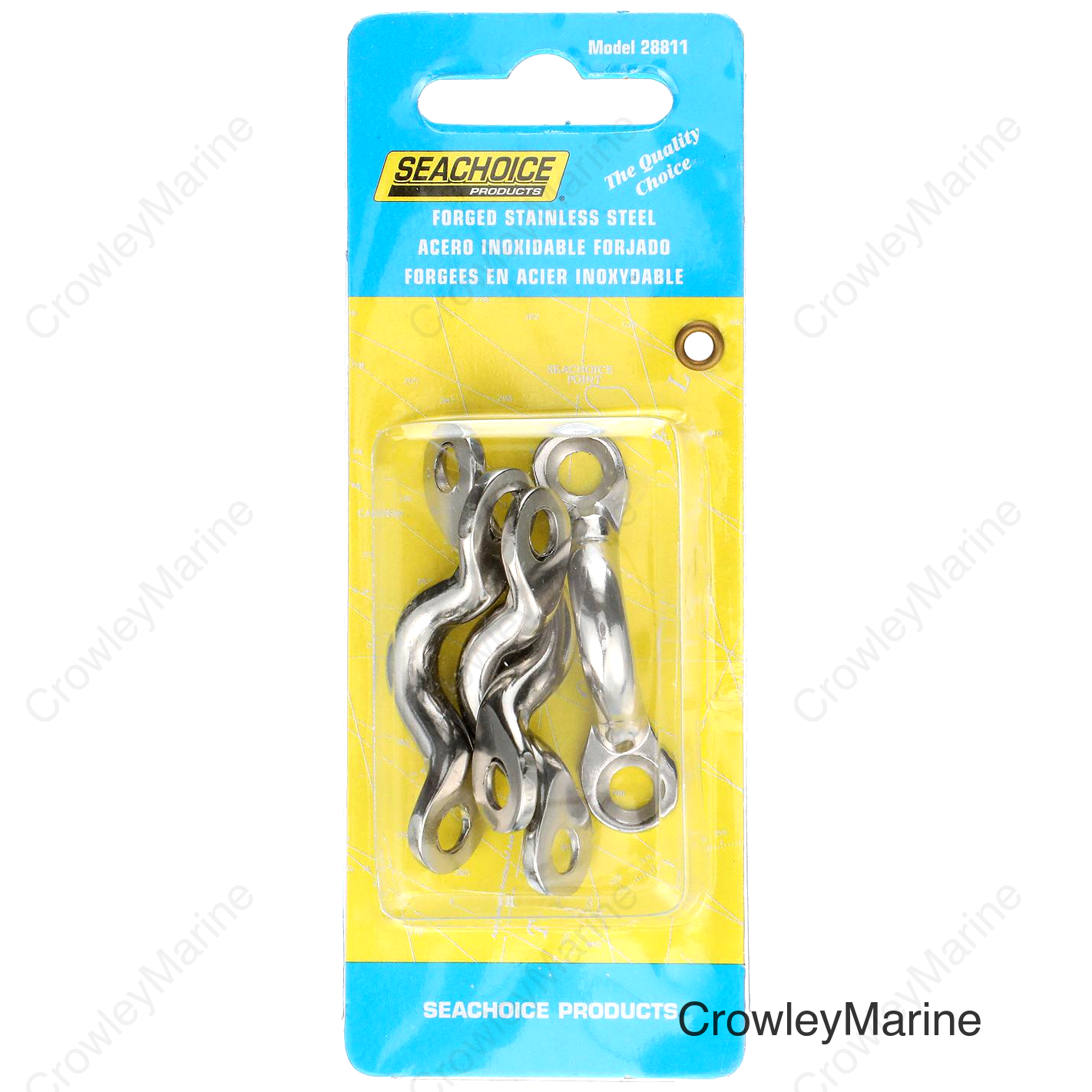 Seachoice Multi-Purpose Forged Stainless Steel 3/8 In. Eye Straps, Set of 4