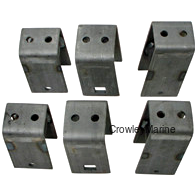 Hanger Kit (Hangers Only), Tandem Axle For 2" Slipper Springs - 5" Tall Front Hanger, 6 3/8" Rear Hanger, 4 1/2" Center Hanger, 3.5K-8K Axles (028500)