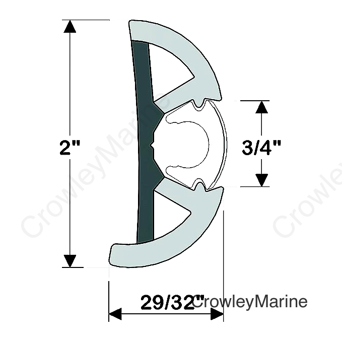 Taco V119990BBK602 Suproflex Rub Rail Kit, Medium, 60', Black/Chrome