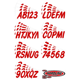 Hardline Boat Lettering Registration Kit 3 in. - 400 Red Solid thumbnail-1