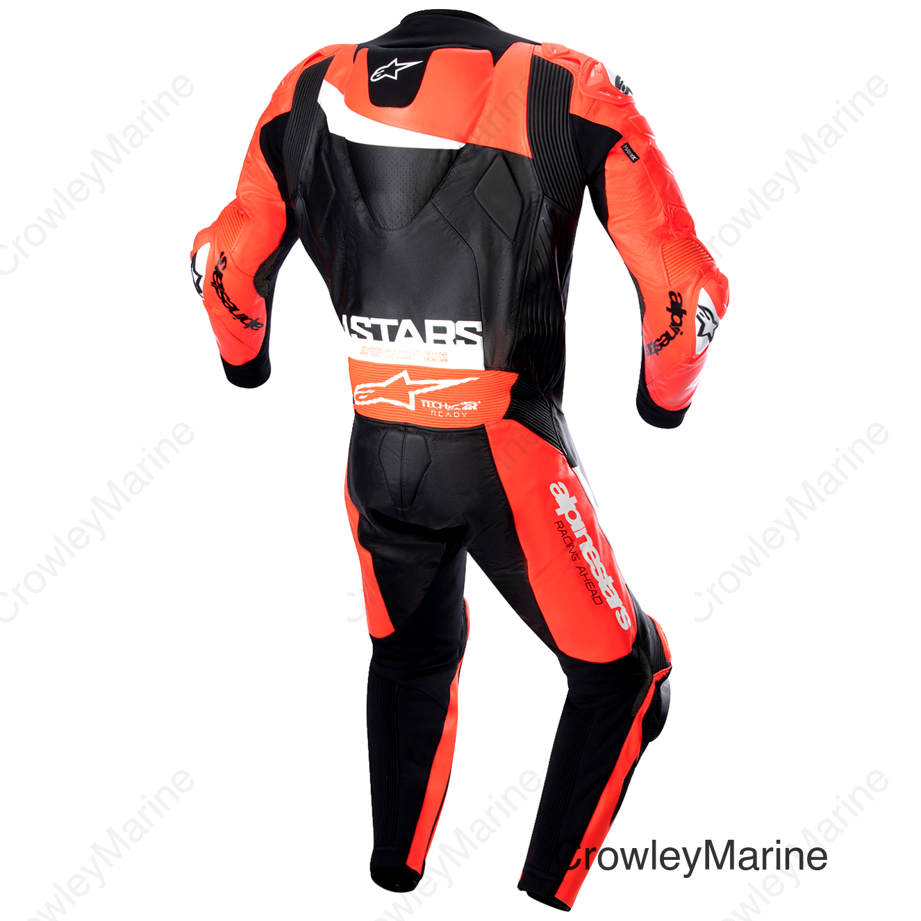 GP Plus v4 Leather Suit - Black/Red Fluo/White - US 44 / EU 54