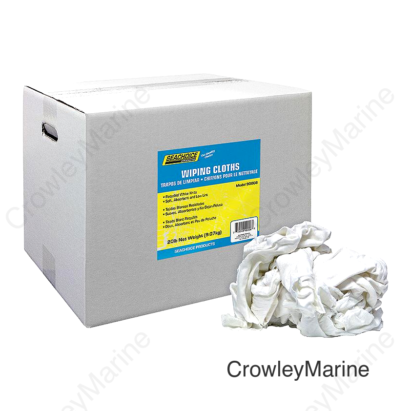 Seachoice 90008 Recycled White Knits Wiping Cloths, 20-lb. Box