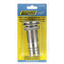 Seachoice Mega-Flow Dripless Thru Hull Fitting, 316 Stainless Steel, Fits 1-1/8 in. Hose, 1-1/2 in. Max. Hull thumbnail-4