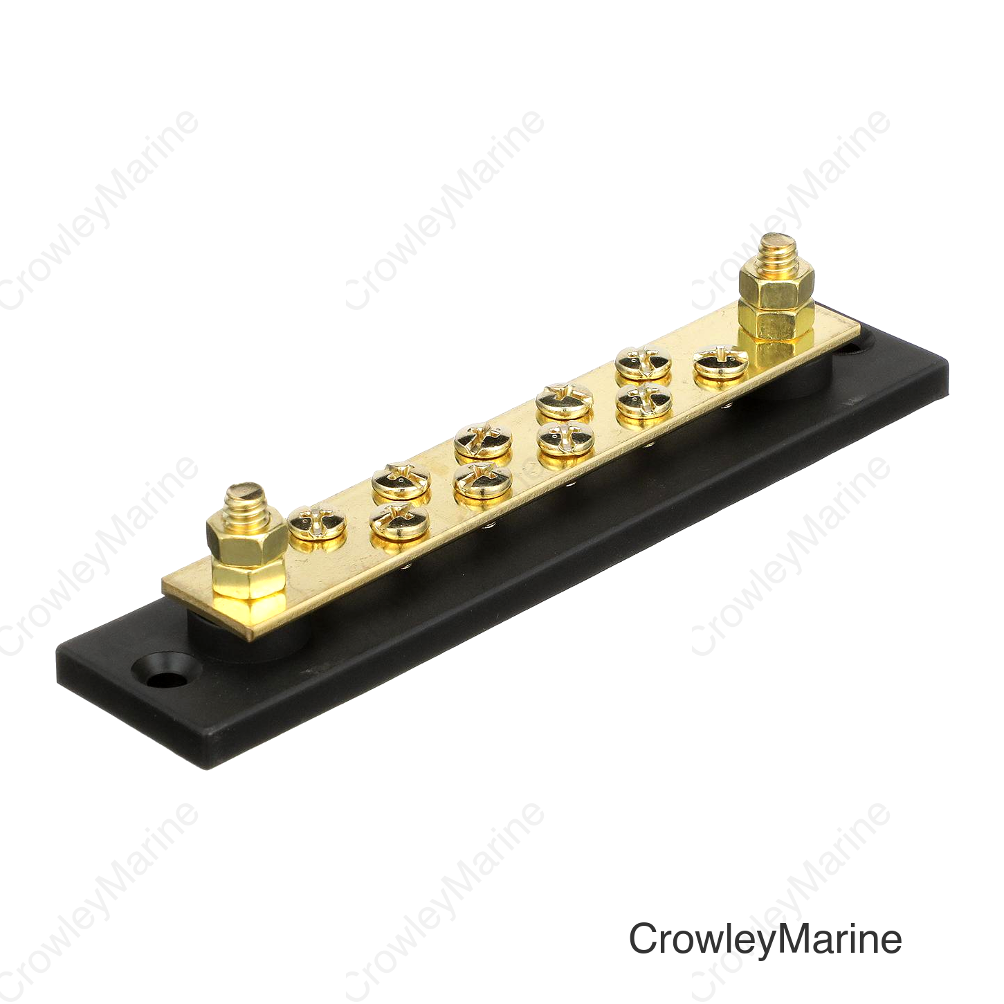 Seachoice Terminal Block, 10-Gang, Brass Clips and Contacts