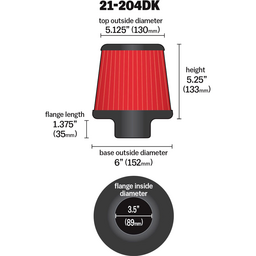 AEM 3.5 in Short Neck 5 in Element Filter thumbnail-2