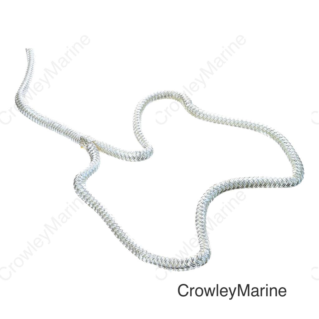 Seachoice Double-Braid Nylon Dock Line w/ Eye Splice, Pre-Shrunk, Heat Stabilized, 3/8 In. X 15 Ft., White