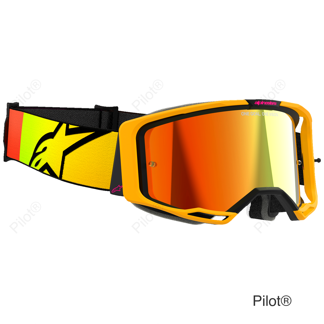 Vision 8 Goggle - Corp - Yellow/Pink - Red Mirror