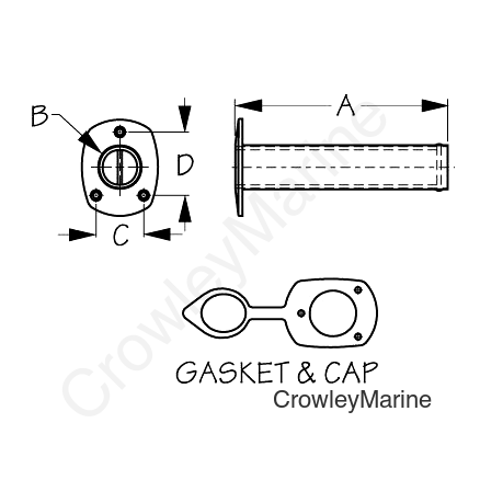Dock Edge 3251731 Economy Flush Mount Rod Holder With Cap