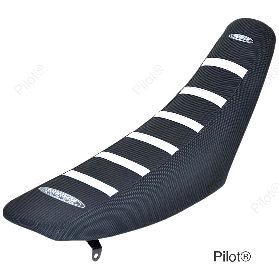6-Ribbed Seat Cover - White Ribs/Black Top/Black Sides