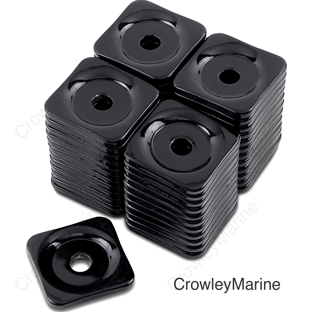Support Plates - Black - Square - 48 Pack
