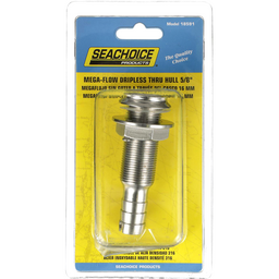 Seachoice Mega-Flow Dripless Thru Hull Fitting, 316 Stainless Steel, Fits 5/8 in. Hose, 1-1/2 in. Max. Hull thumbnail-5