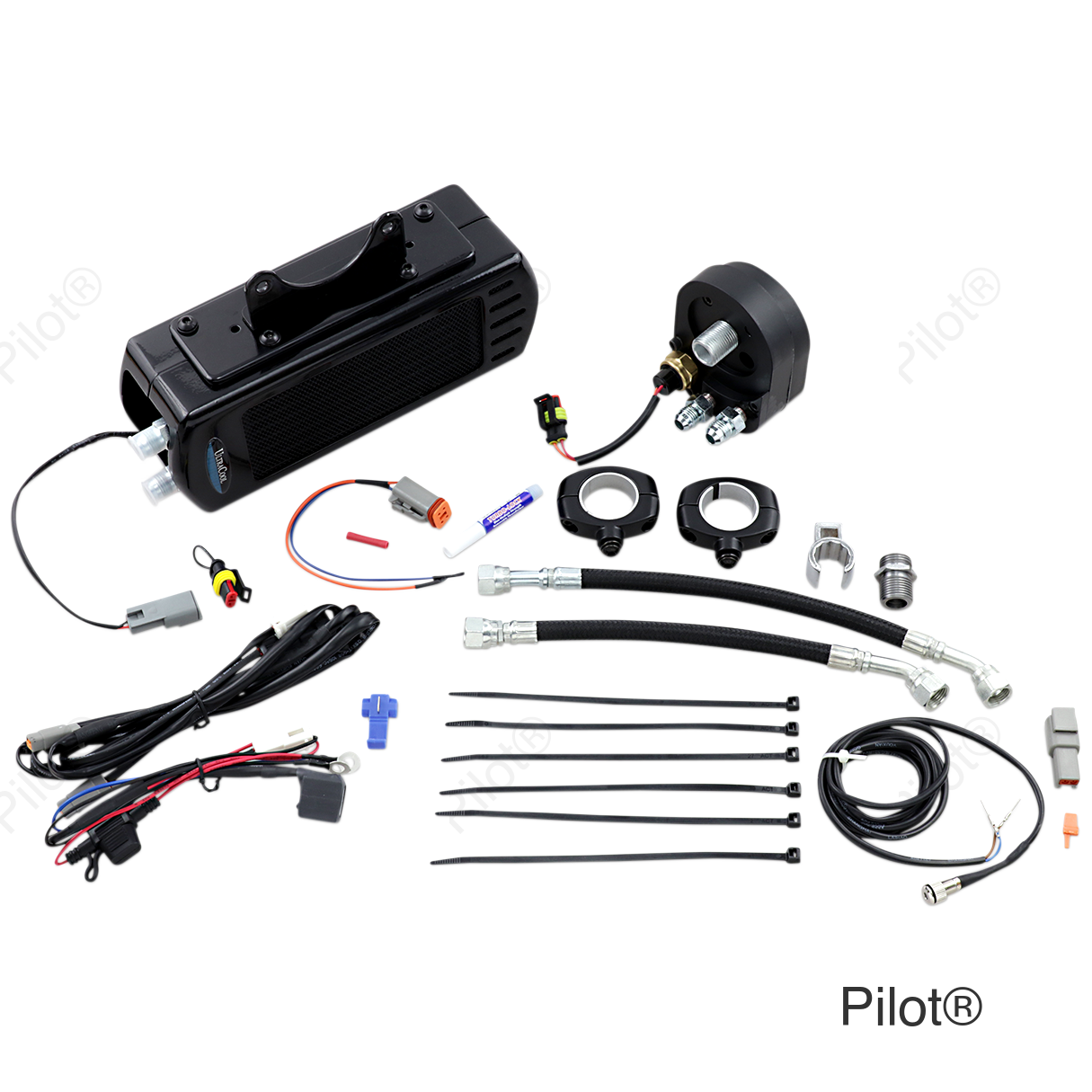 Side Mount Oil Cooler Kit - Gloss Black - Touring