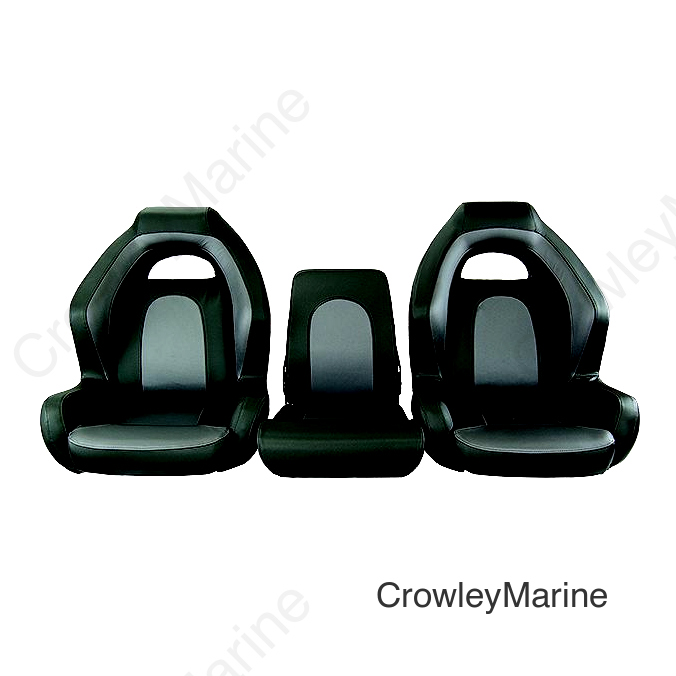 Springfield Ozark Bass Seat, 3pc Bench, Charcoal & Gray