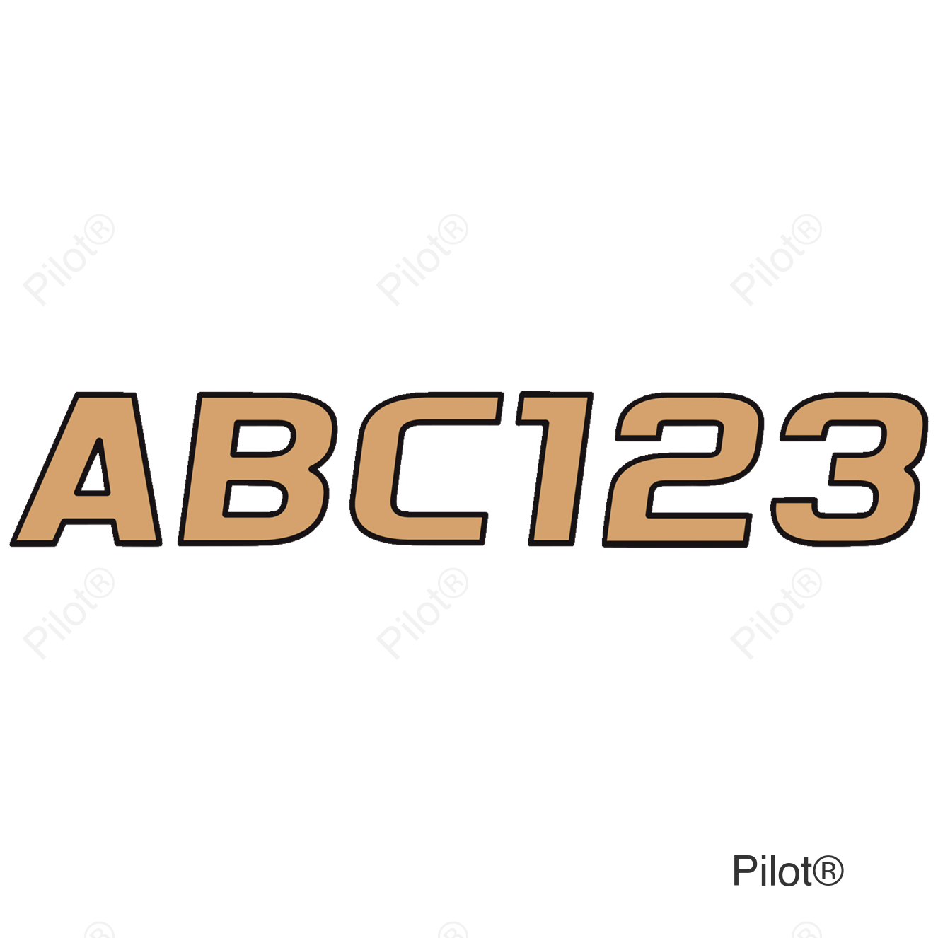 Hardline Series 700 Registration Kit, Solid Fill Colors With Black Outlines and Slanted European Font (Includes 4 Sets of 3" A-Z, 0-9)