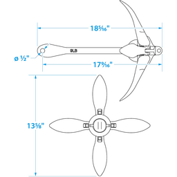 Seachoice Folding Grapnel Boat Anchor, 9 Lbs. thumbnail-3