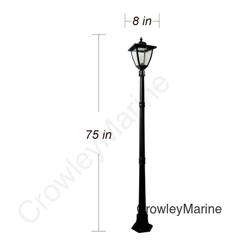 Bayport 72 in. Outdoor Black Solar Lamp Post (23106)