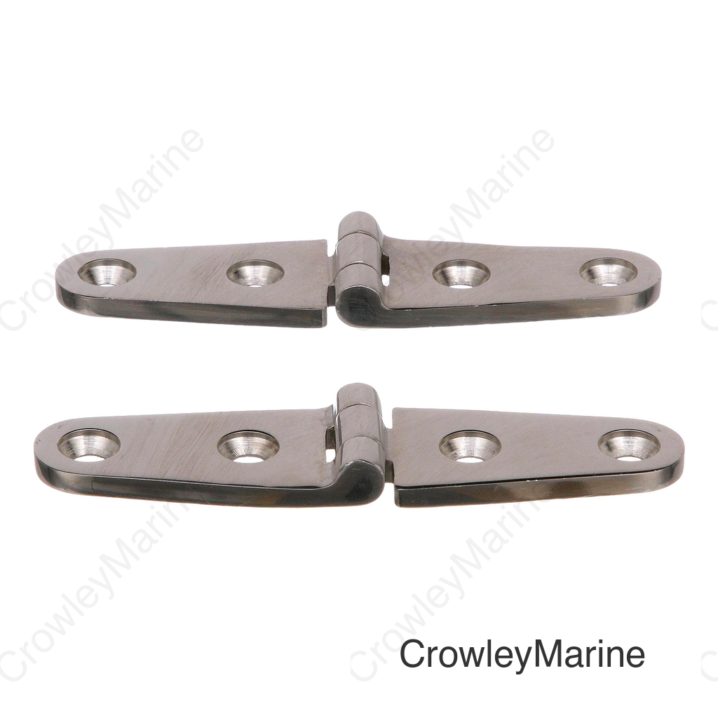 Seachoice Marine-Grade Strap Hinges, Polished 316 Stainless Steel, 4 in. X 1 in., Pack of 2