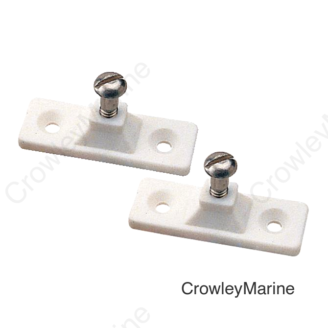 Side Mount Deck Hinge, 2-Hole, White, Pair