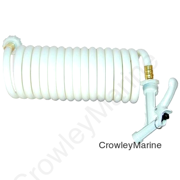 Coiled Hose Only, 25' White, w/Pistol Grip Nozzle