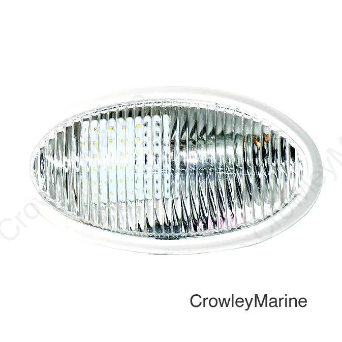Valterra DG71258VP Oval Porch Light w/o Switch, White w/Clear Lens