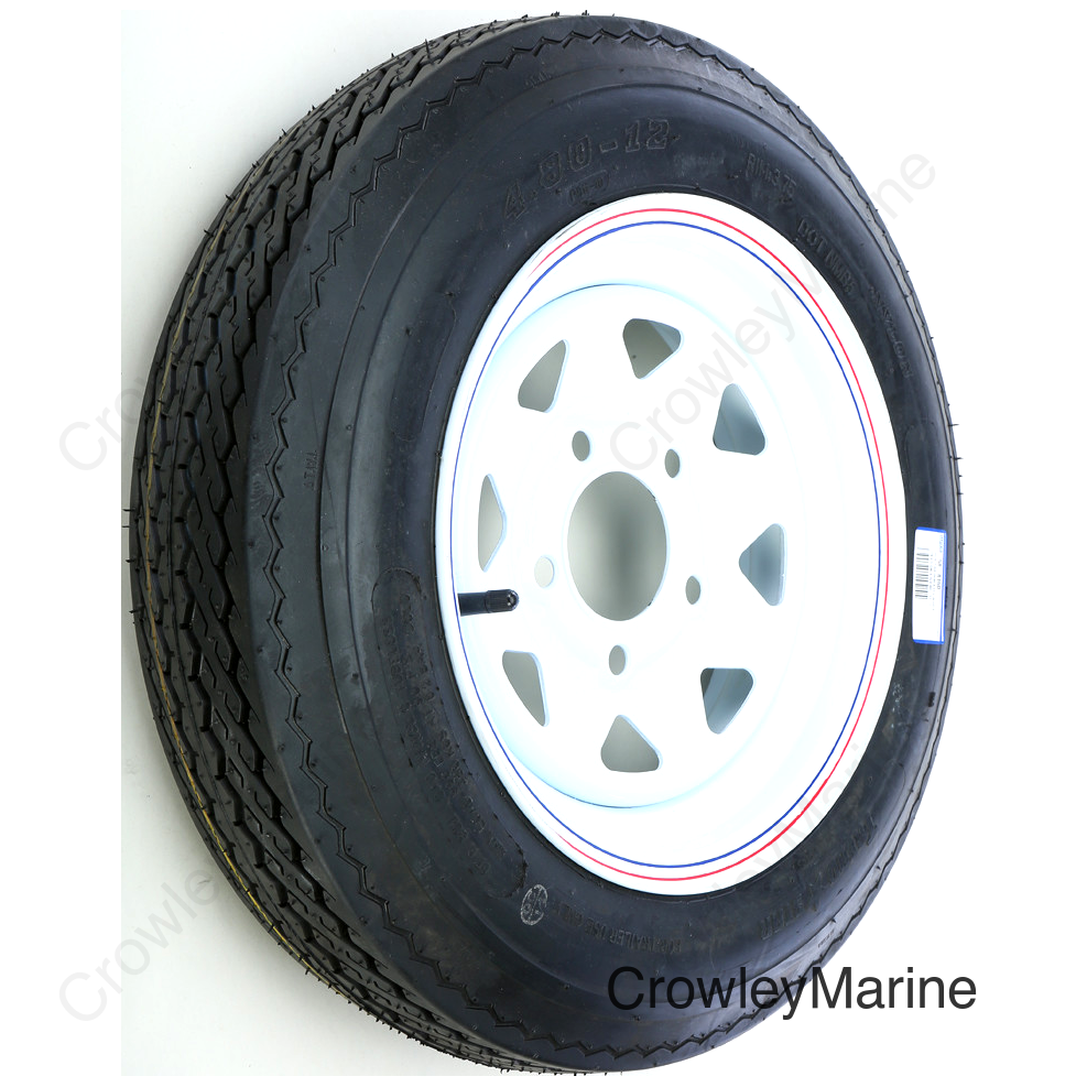 TRAILER TIRE AND WHEEL ASSEMBLY WHITE