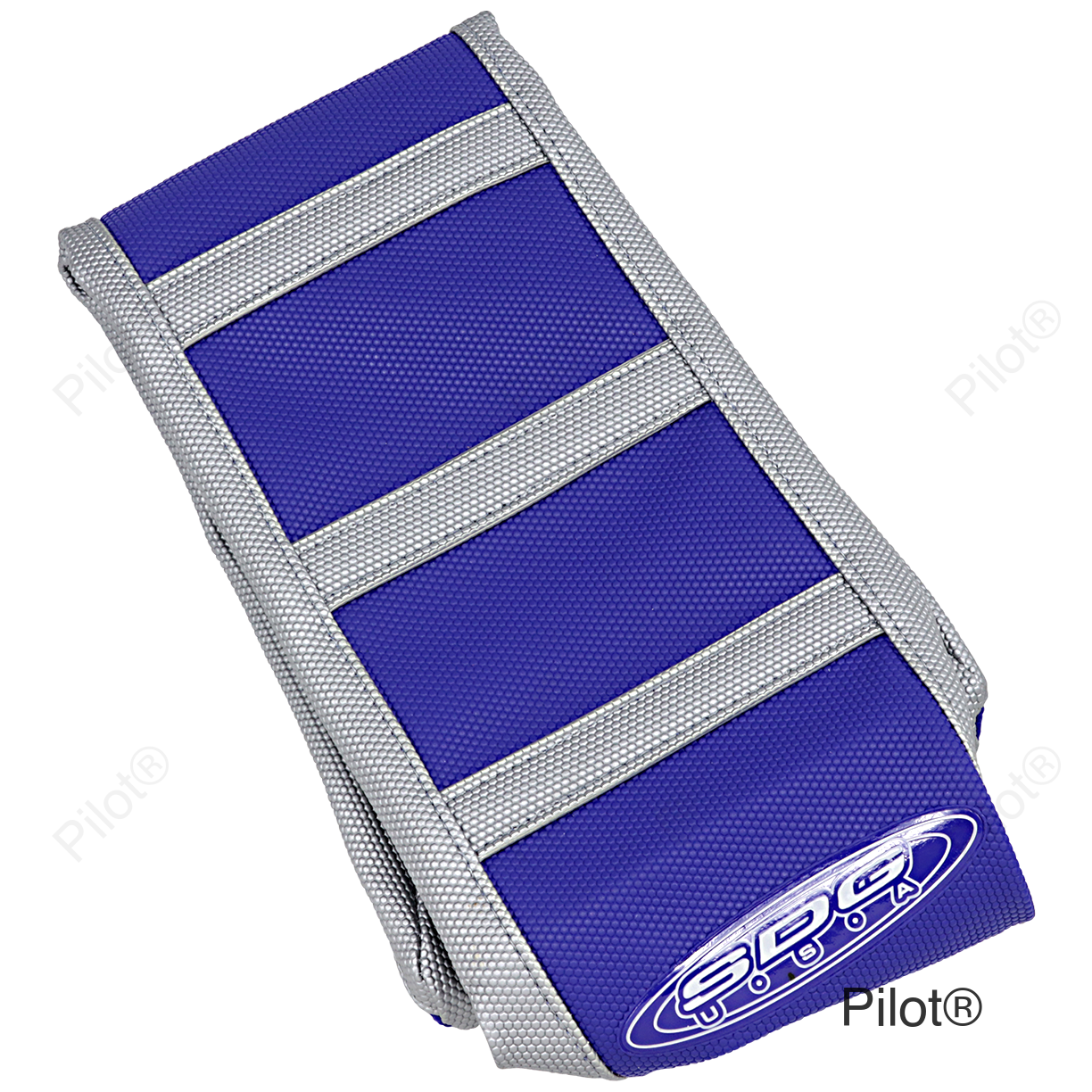 6-Ribbed Seat Cover - Gray Ribs/Blue Top/Gray Sides