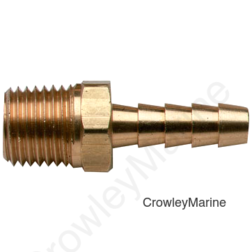 BRASS HOSE BARB 1/4"NPTx3/8"BARB