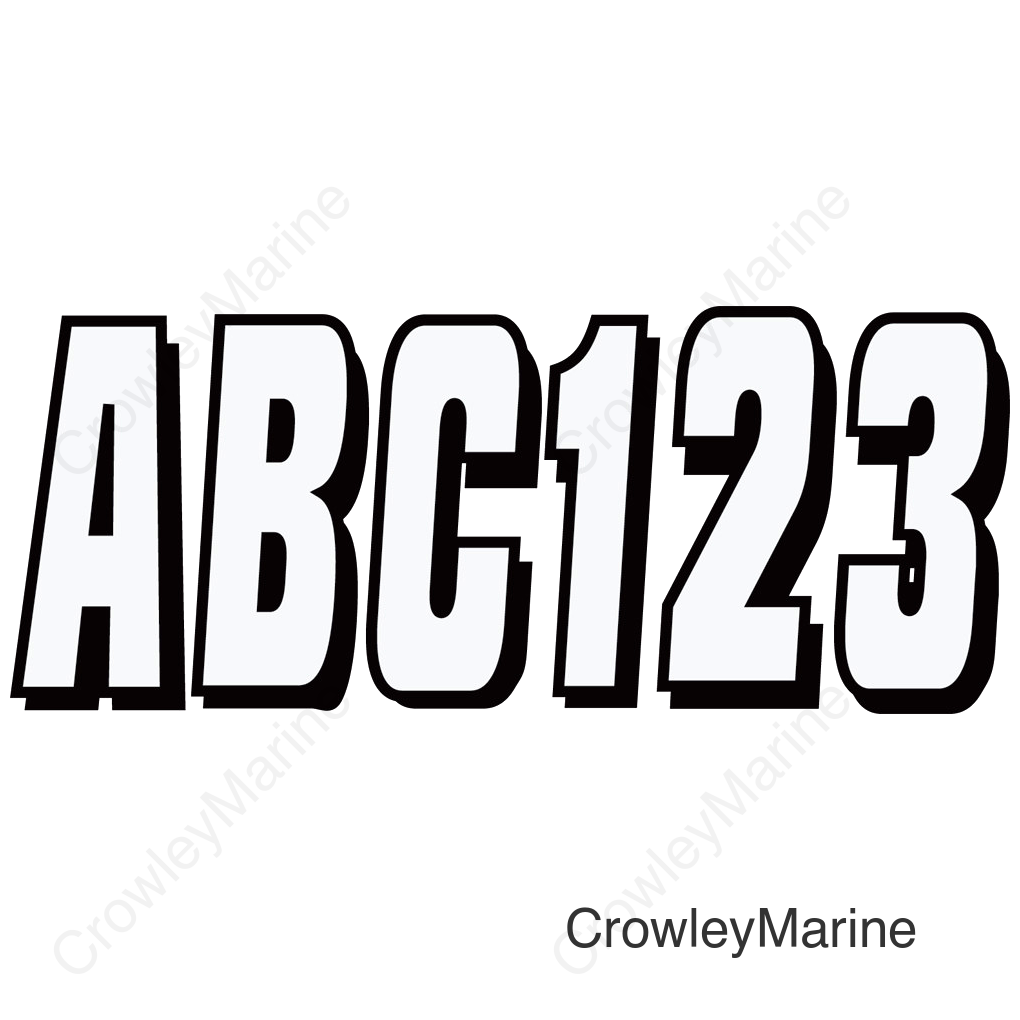Hardline Series 320 Registration Kit, Solid Color Block Font With Drop Shadow (Includes 4 Sets of 3" A-Z, 0-9), Silver/Black