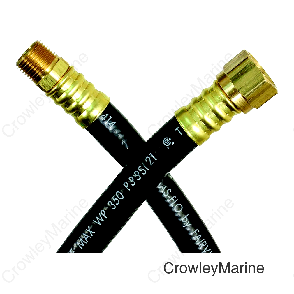 JR Products RV Rubber LP Supply Hose with 1/2" Female SAE & 3/8" Male Pipe Ends