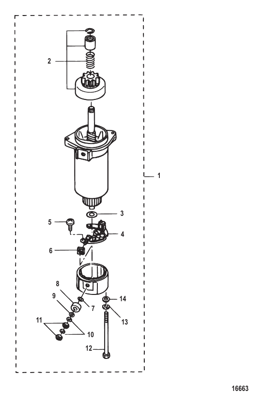 Starter Motor Components - Serial Range Outboard 25 EFI (3 CYL.)(4 ...