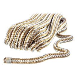 Seachoice Double-Braid Nylon Dock Line w/ Eye Splice, Pre-Shrunk, Heat Stabilized, 3/8 In. X 25 Ft., Gold White thumbnail-3