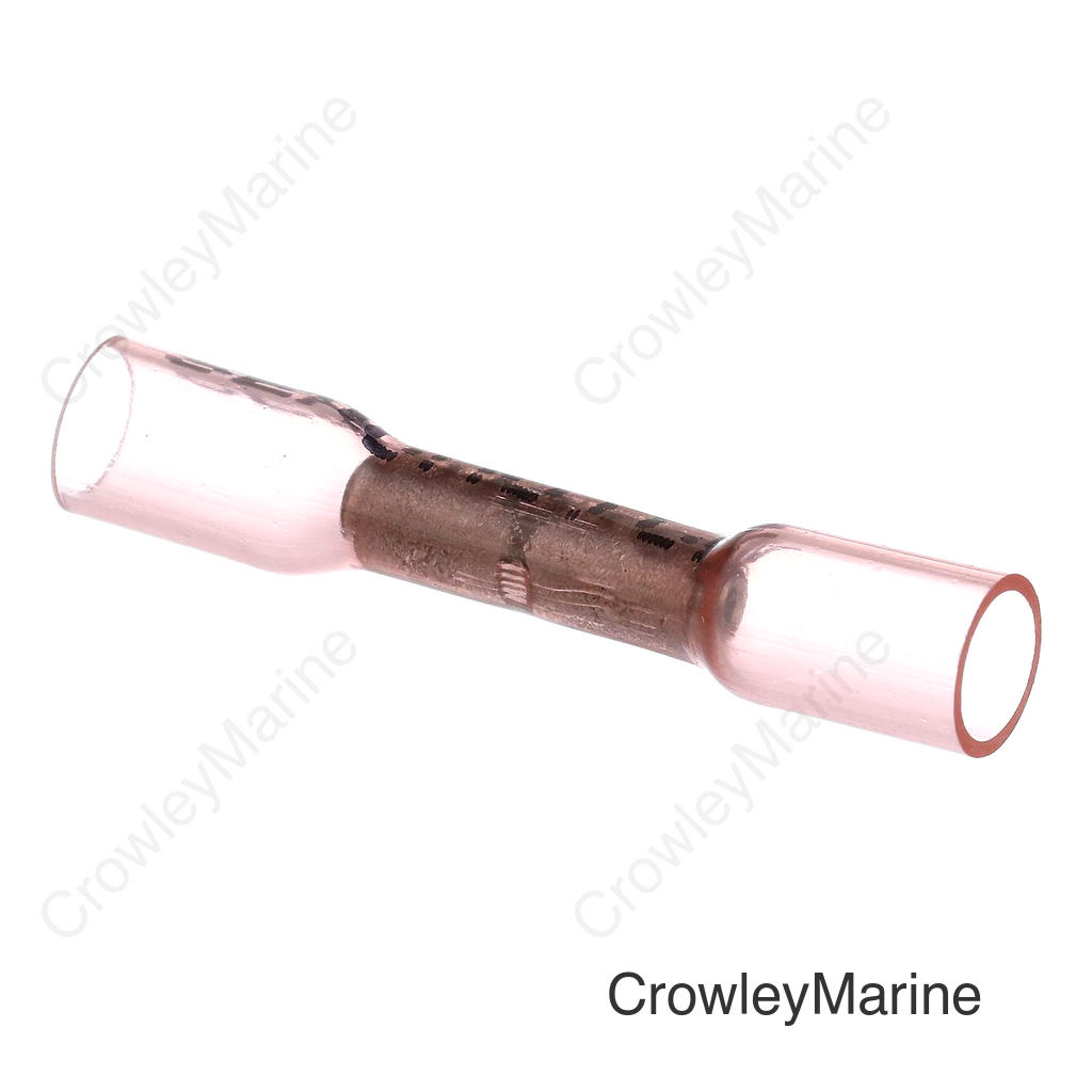 Seachoice Heat Shrink Butt Connector Wire, Solderless, Fits 22-18 Wire Range, Red, Pack of 25