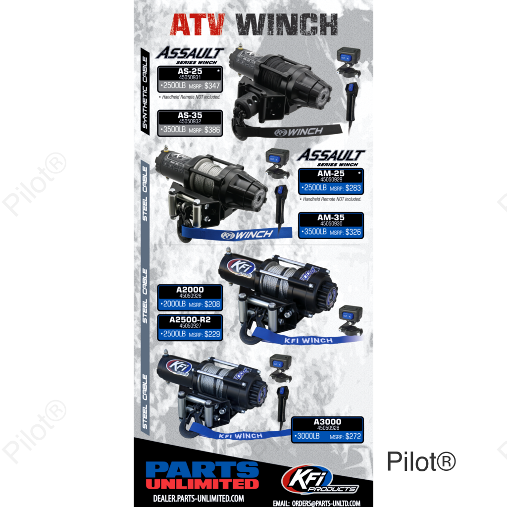 AS-25 Assault Winch - 2500 Lb - Synthetic Cable