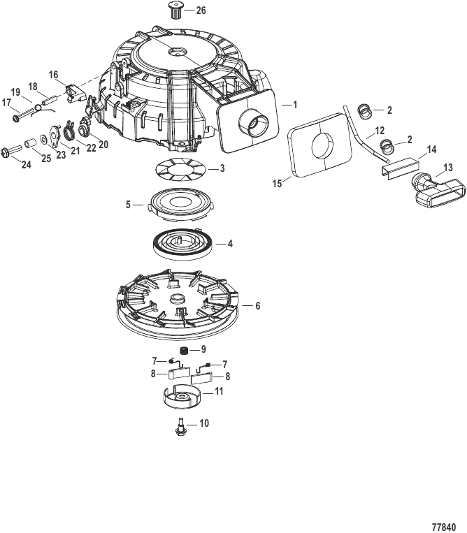 Recoil Starter Components - Serial Range Outboard 9.9 EFI (2 CYL.)(4 ...