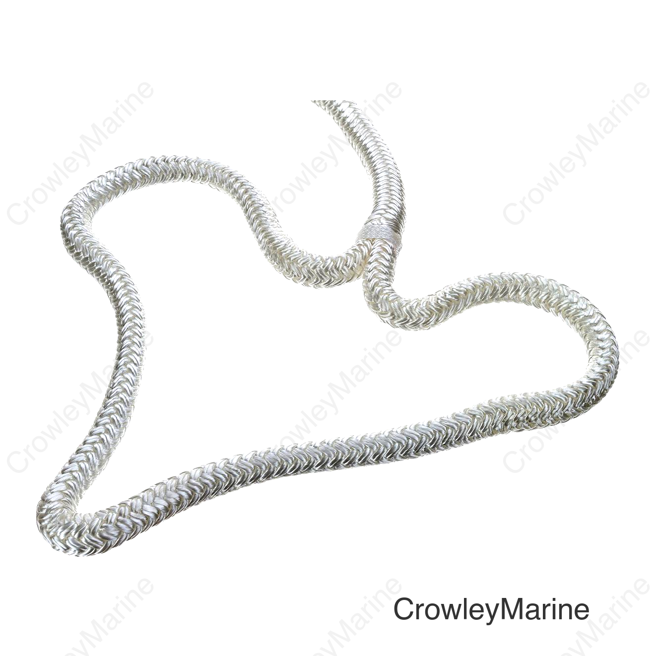 Seachoice Double-Braid Nylon Dock Line w/ Eye Splice, Pre-Shrunk, Heat Stabilized, 1/2 In. X 15 Ft., White