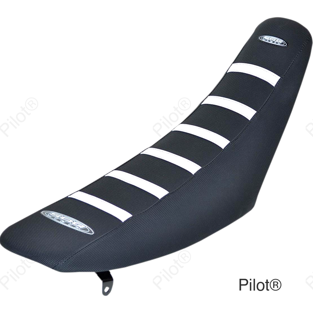 6-Ribbed Seat Cover - White Ribs/Black Top/Black Sides