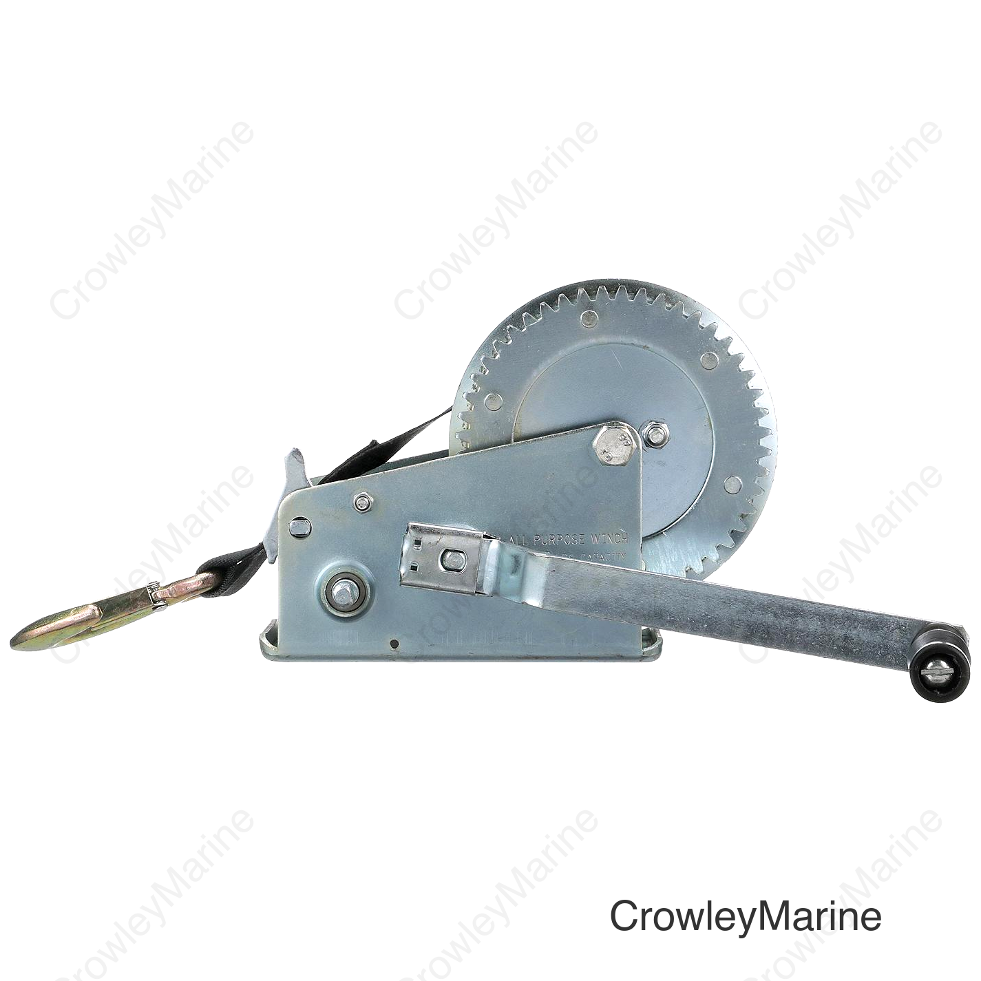 Seachoice Trailer Winch, Strap with Hook, Two Speed, Max Load 3,000 Lbs.