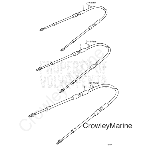 Control Cable(V2) - Volvo Penta (21633509)