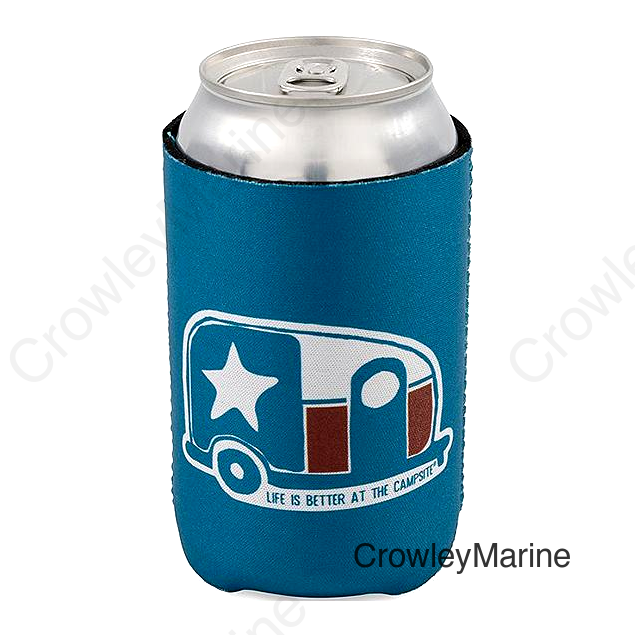 Camco 53372 Life Is Better At The Campsite Can Holder, Blue, Texas Flag/Camper