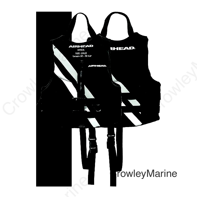 Airhead 1007502BBK Orca Neolite Kwik-Dry Life Vest, Child, Black/White