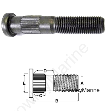 Drive In Stud, 1/2" Diameter, 2.70" Long, Zinc (Dexter) (145002)