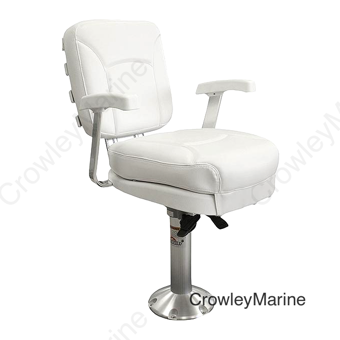 Springfield Ladder Back Chair Package, White (Includes Seat With Armrests and Cushions, Pedestal With Floor Base and Locking Slide/Swivel)