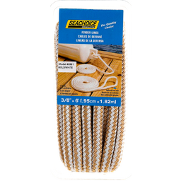 Seachoice Double-Braid Bumper Fender Line, 3/8 in. X 6 Ft., Gold/White thumbnail-4