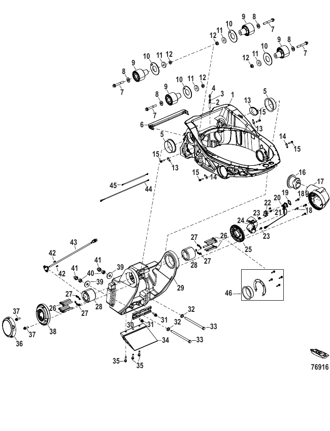 Serial Range Outboard 500 SeaPro (4-STROKE)(7.6L)(V12) - 3B060047 & Up - Transom