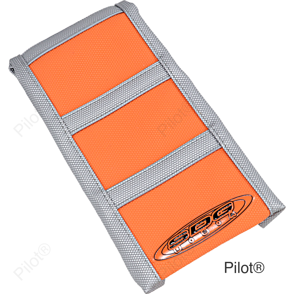 6-Ribbed Seat Cover - Gray Ribs/Orange Top/Gray Sides