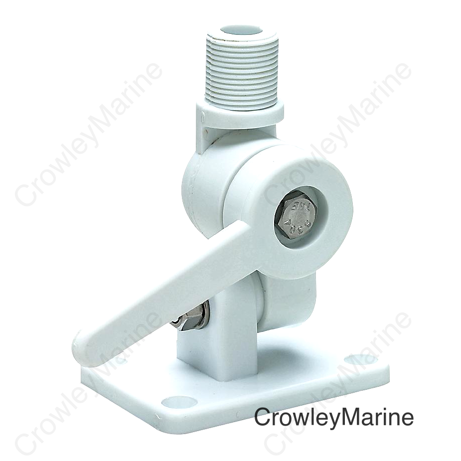 Seachoice 19500 Nylon Antenna Ratchet Mount, White, Bulk Pack