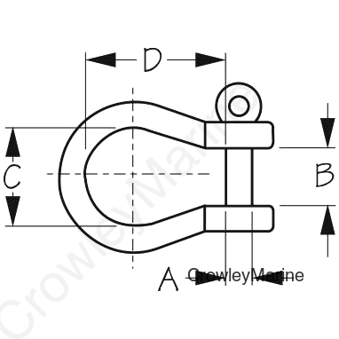Stainless Steel (316) BOW SHACKLE - 3/16" (147204)