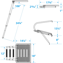 Seachoice Universal Swim Platform With Under Mount Telescoping Ladder thumbnail-5